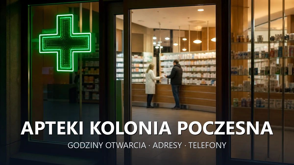 Apteki Kolonia Poczesna, gmina Poczesna, powiat częstochowski - adresy, telefony, godziny otwarcia