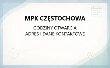 MPK Częstochowa - kontakt, godziny, informacje