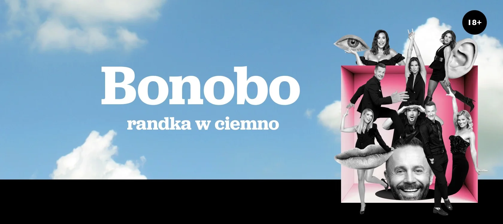 Obrazek przedstawia grafikę promocyjną wydarzenia Premiera komedii Bonobo w Filharmonii Częstochowskiej
