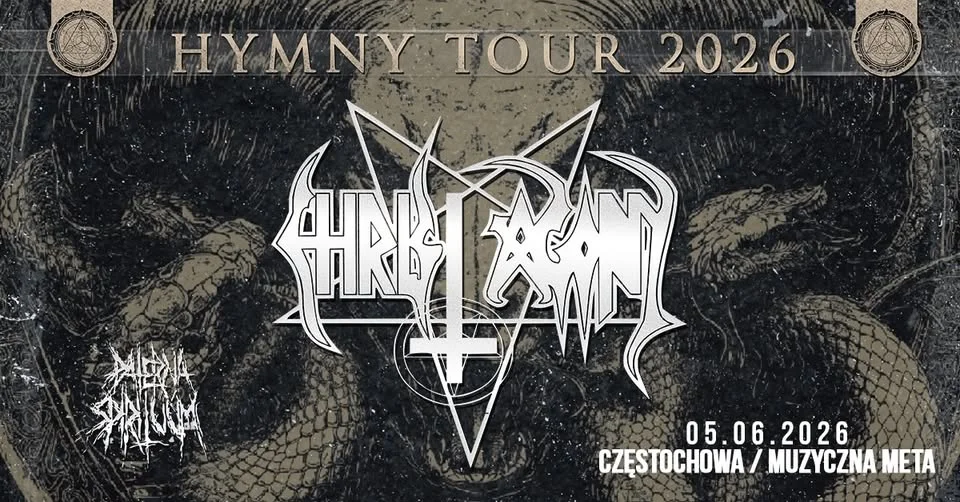 Grafika promocyjna wydarzenia CHRIST AGONY x PATERNA SPIRITUUM – Hymny Tour 2026 w Częstochowie