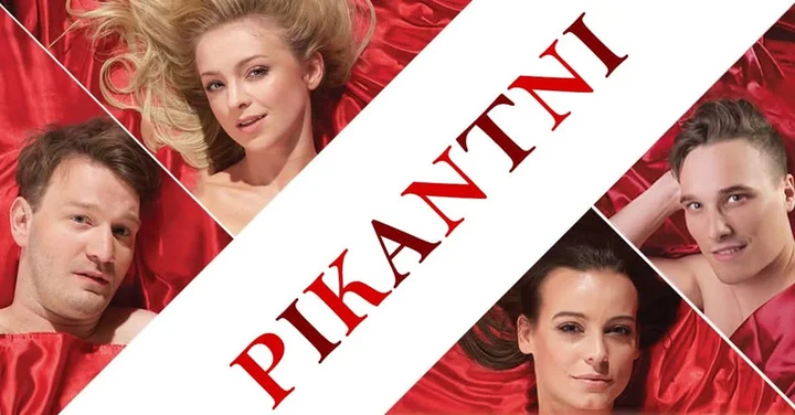 Grafika promocyjna wydarzenia Pikantni w Częstochowie — pikantna komedia o małżeńskich eksperymentach