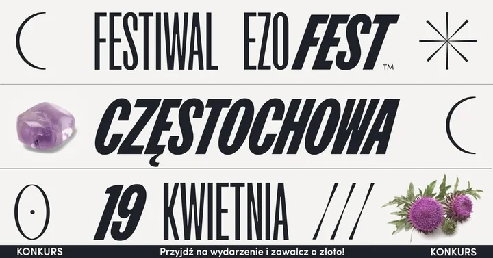 Grafika promocyjna wydarzenia Festiwal Ezoteryki i Medycyny Naturalnej w Częstochowie — 19 kwietnia 2026