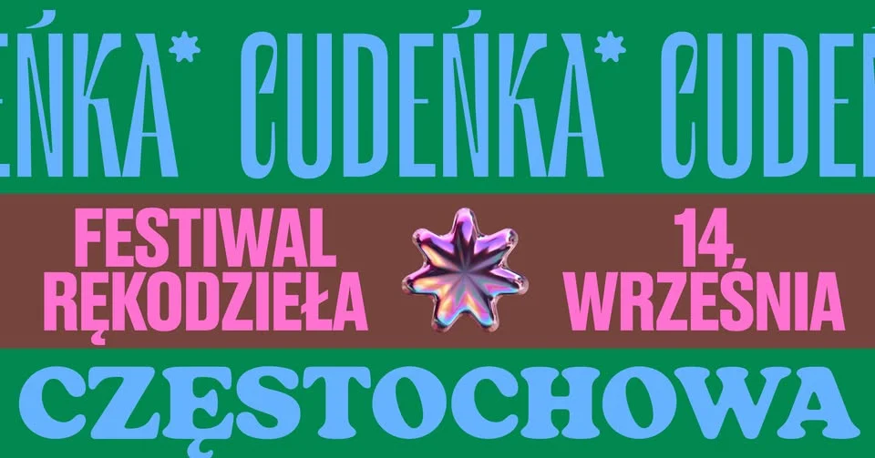 Obrazek przedstawia grafikę promocyjną wydarzenia Festiwal rękodzieła i unikalnych wyrobów w Częstochowie