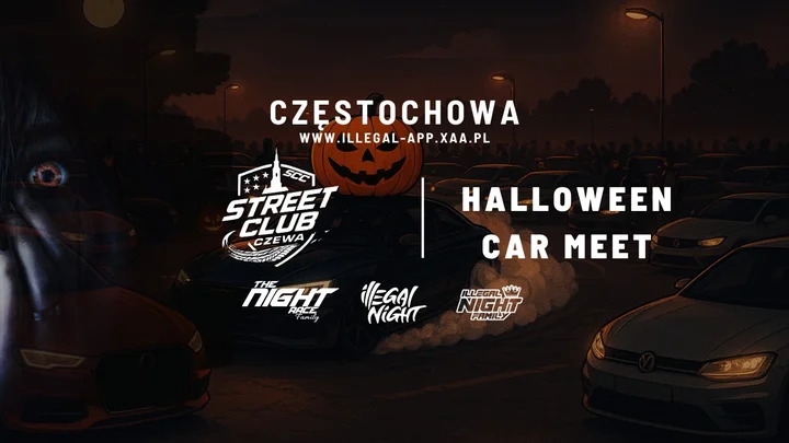 Grafika promocyjna wydarzenia Halloween Car Meet :: Częstochowa — nocny meeting samochodowy