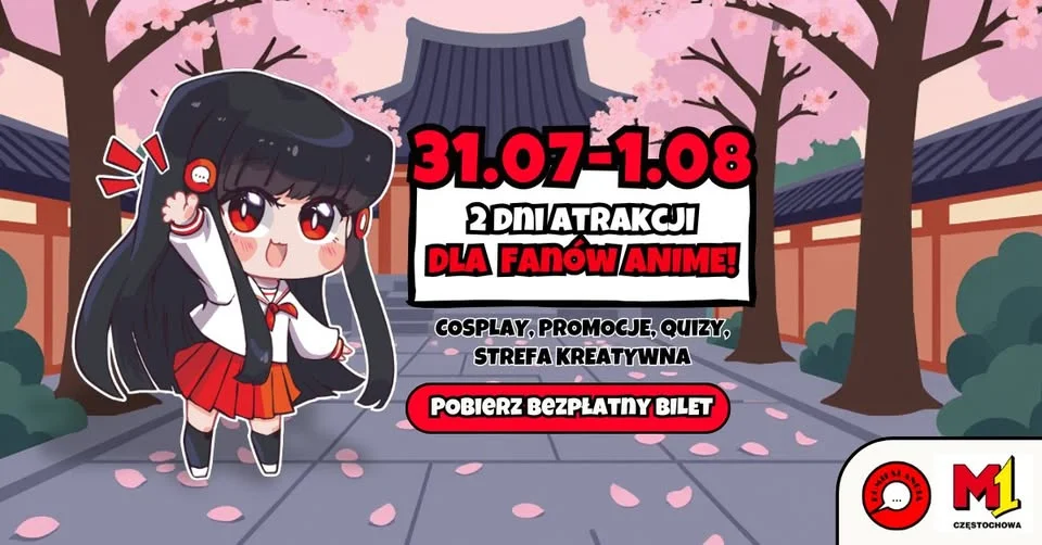 Grafika promocyjna wydarzenia Komikslandia w Twoim mieście: Event anime w Częstochowie – popkulturowy weekend