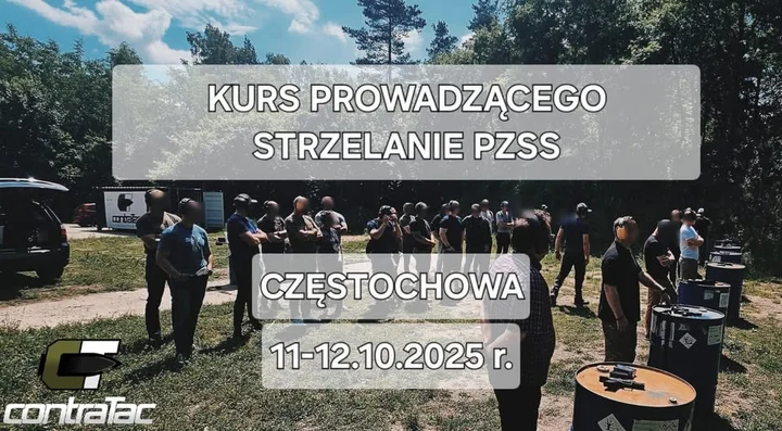 Obrazek przedstawia grafikę promocyjną wydarzenia Kurs prowadzącego strzelanie PZSS — szkolenie praktyczne w Częstochowie