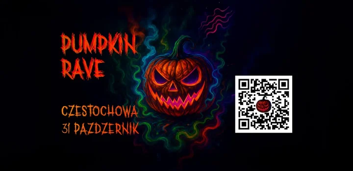 Grafika promocyjna wydarzenia PUMPKIN RAVE — nocne techno w Częstochowie (31 października 2025)