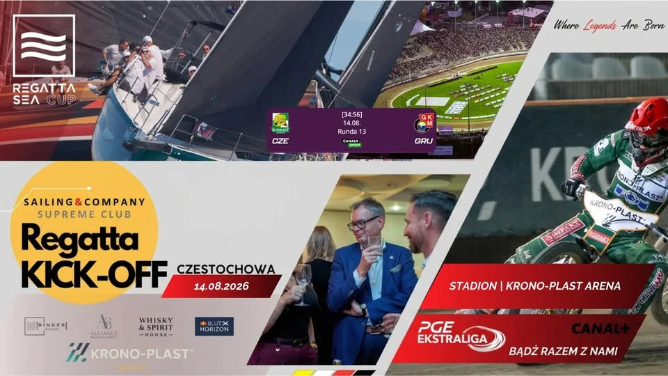 Grafika promocyjna wydarzenia Regatta KICK-OFF 2026 w Częstochowie