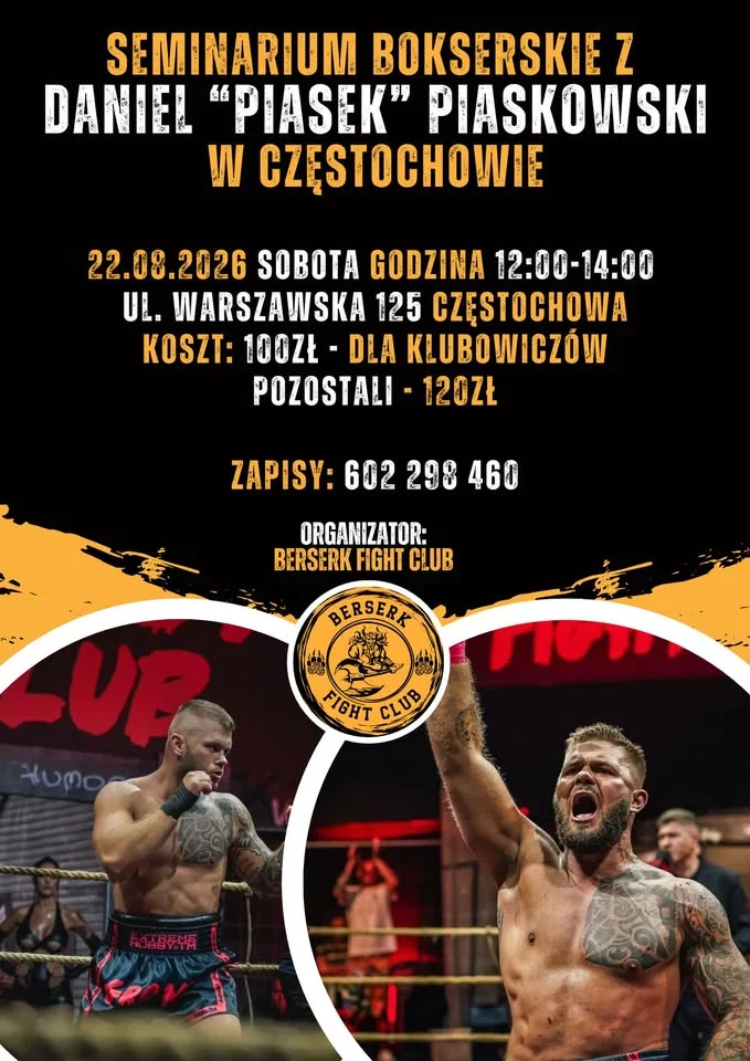 Grafika promocyjna wydarzenia Seminarium Bokserskie „Powrót do Korzeni Vol.3” w Częstochowie