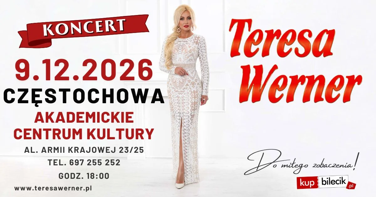 Grafika promocyjna wydarzenia Teresa Werner – koncert w Częstochowie
