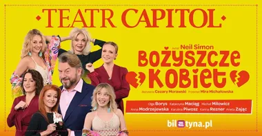 Grafika promocyjna wydarzenia Bożyszcze kobiet — komedia o pokusach i rutynie w Filharmonii Częstochowskiej