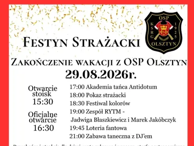 Grafika promocyjna wydarzenia Festyn Strażacki w Olsztynie