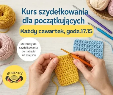 Grafika promocyjna wydarzenia Kurs szydełkowania dla początkujących