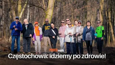 Grafika promocyjna wydarzenia Power Walk – idziemy po zdrowie! Spacer z Częstochowy, który łączy ruch, rozmowę i naturę
