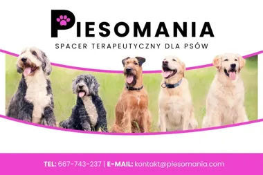 Grafika promocyjna wydarzenia Spacer terapeutyczny PIESOMANIA — Częstochowa