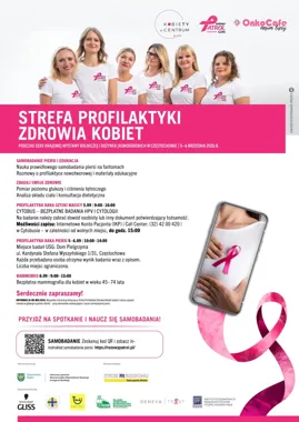 Grafika promocyjna wydarzenia Strefa Profilaktyki Zdrowia Kobiet