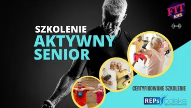 Grafika promocyjna wydarzenia Szkolenie „Aktywny Senior w zajęciach grupowych” — zostań instruktorem zajęć dla seniorów