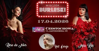 Grafika promocyjna wydarzenia Wieczór Burleski w Częstochowie — świąteczny spektakl w klimacie prohibicji