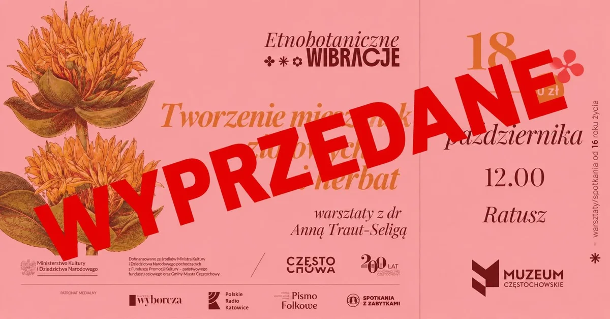 Grafika promocyjna wydarzenia Warsztaty tworzenia mieszanek ziołowych i herbat w Częstochowie