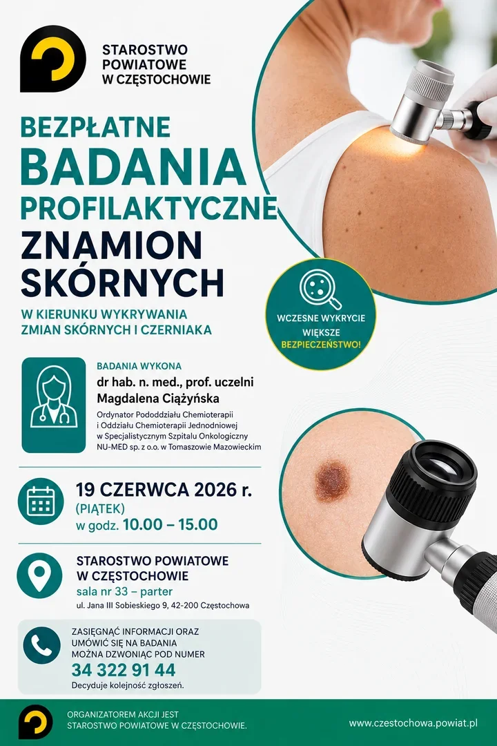 Badanie, które może wyłapać czerniaka. W Częstochowie rusza profilaktyka