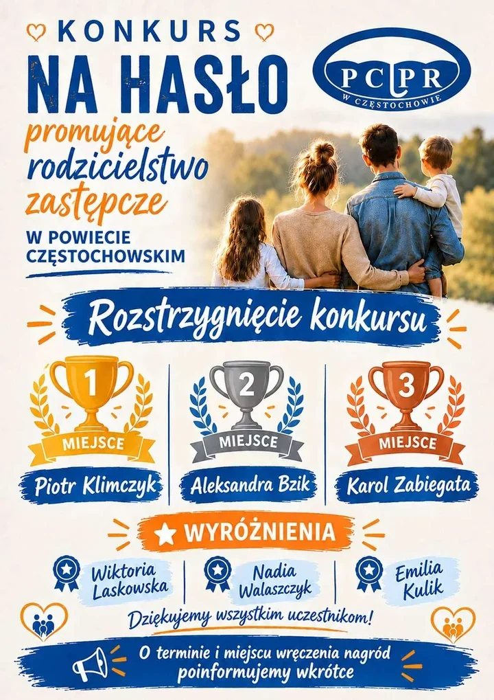 Piotr Klimczyk wygrał konkurs na hasło o rodzicielstwie zastępczym
