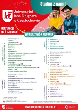 Ruszyła rekrutacja na UJD. Około 60 kierunków czeka na kandydatów