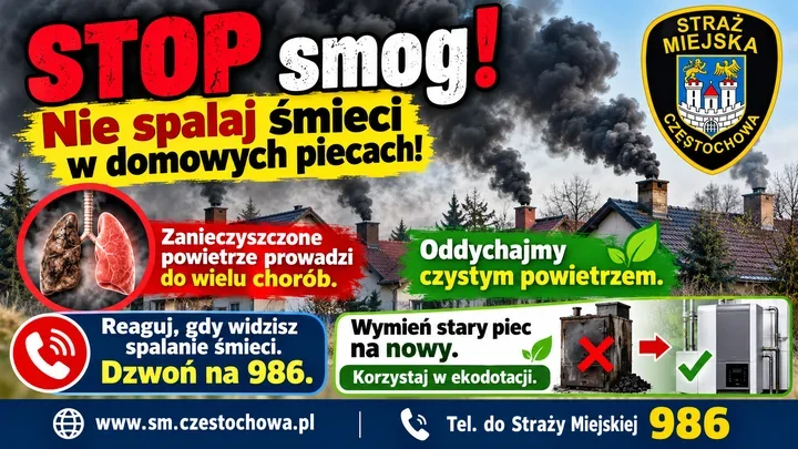 35 zgłoszeń w Częstochowie. Mieszkańcy alarmowali o spalaniu śmieci