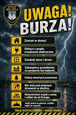Burze nad Częstochową. Jeden błąd pod drzewem może skończyć się tragedią
