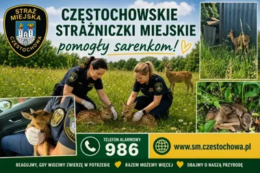 Utknięta sarna i dwie małe sarenki w Kiedrzynie. Szybka akcja Straży Miejskiej