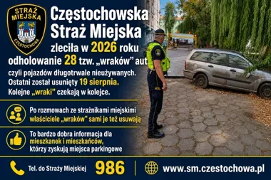 28 „wraków” usuniętych z parkingów w Częstochowie. Kolejne czekają